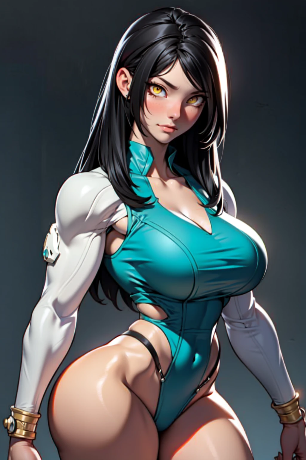 1girl fitness model in anime style, (((Native American))) (large breasts:1.2), dark skin, ((medium long hair:1.5)), ((black hair:1.5)), 8k, 4k, (skindentation:1.4), ((slendered abs:1.2)), (navel exposed), wide hips, ((pressed :1.4)), ((white tube bra:1.7)) ,((underboob cutout:1.7)), smooth soft skin, big dreamy eyes, beautiful anime wide eyes, soft lighting,((official art)), clean lines, digital painting,
