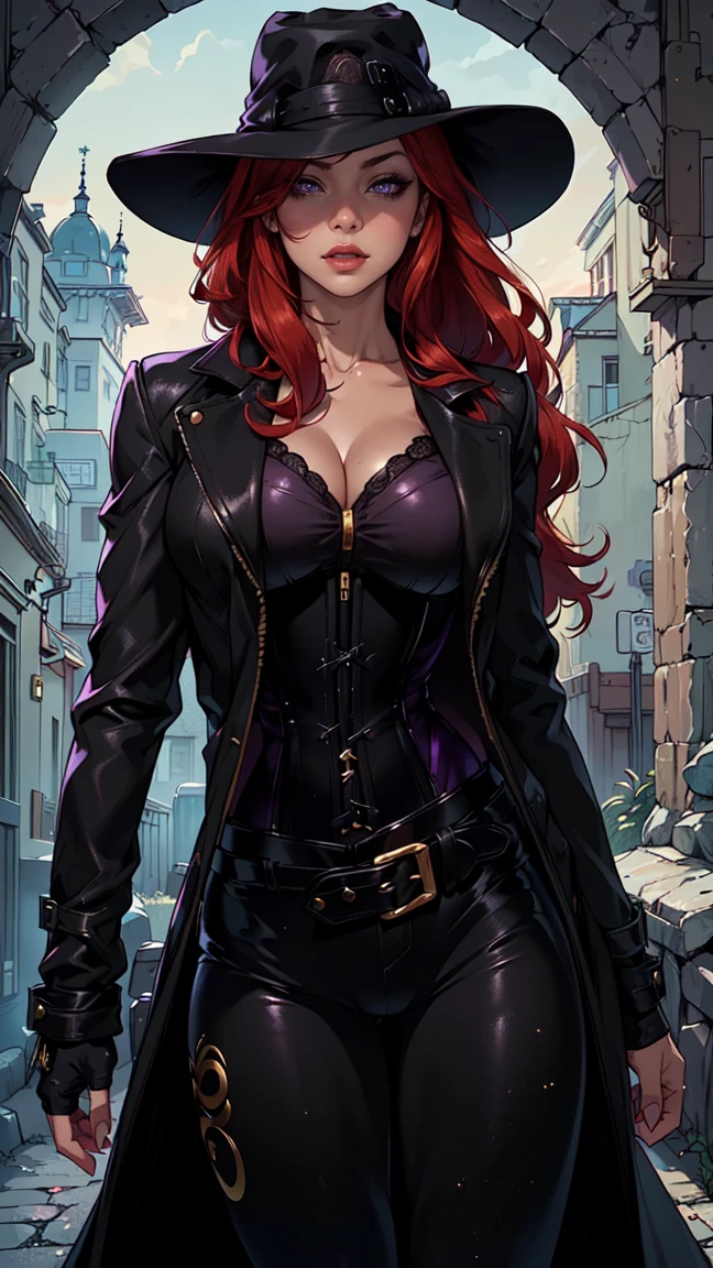 (A beautiful young girl with long curly pink hair, slender eyebrows, sparkling eyes, a bewildered expression, an oval-shapedl face with pale skin, a knee-length form-fitting leather trench coat with very short sleeves, she adorns both hands with metallic wrist guards in a sci-fi ancient civilization style, her long legs are clad in leather boots as she soars through the misty clouds), this character embodies a finely crafted fantasy-realism style western ranger in anime style, exquisite and mature manga art style, porcelain skin, perfect skin, perfect eyes, high definition, best quality, highres, ultra-detailed, ultra-fine painting, extremely delicate, professional, anatomically correct, symmetrical face, extremely detailed eyes and face, high quality eyes, creativity, RAW photo, UHD, 32k, Natural light, cinematic lighting, masterpiece-anatomy-perfect, masterpiece:1.5