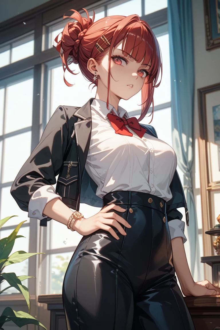 ((highest quality, 8K, masterpiece: 1.3)), 1 girl, The beauty of slim abs: 1.3, (casual hairstyle, big breasts: 1.2), dress: 1.1, super fine face, fine eyes, double eyelid, smile, Home, concentrated