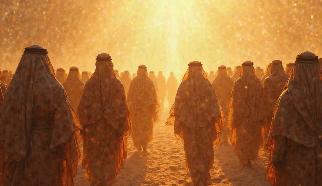 Create a photorealistic image of an Ethiopian classic Orthodox church with seven doms built on Mars ,large number of prayers wearing white cottonn clothes, the prayers stay on air only,the scene like dune film,dust storm, green,yellow and red fabric hanging over the prayers waving,add Ethiopian flag strip on their cloth.