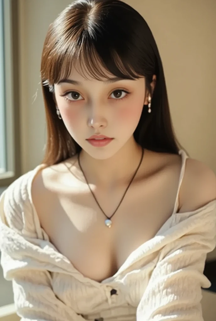 NSFW,4K,((Highest quality)),((masterpiece)),BREAK,((one girl)),(detailed),(in amusement park),((One girl)),((perfect anatomy)),nsfw,((nude)),(naked),((19 years old)),((flat chest:1.4)),(stare at viewer with stern eyes:1.5),((delicate face and eyes)),((one girl)),(bitting own lip:1.1),(angry:0.9),nose blush,(shamefull:1.2),(Waterfall braid hair),(beautiful hair),surprised, ((beautiful realistic face)),((skinny:1.3)),(delicate face and eyes),Beautiful Korean Women, Beautiful young Korean woman, Young and adorable Korean face, Gorgeous Young Korean Woman, Korean Girls, Girl cute beautiful face, Portraits of Korean female idols, Young and pretty Asian face, Cute natural anime face,Asian pretty face,((finely detailed face)),(Big eyes:1.2),((glistening eyes)),((glistening eyes )),((large eyes)),(( pretty eyes)),((intricate choker necklace)),(detailed),(Perfect Face),(Lanky:1.2),((One girl)), ((clear eyes)),((show nipples)),((beautiful skin)),don't wear anything ,(upper body),(Equal left and right eyes), (nsfw:1.5),(show nipples),(don't wear anything),(nipples facing upwards), correct arm,((silk Jacket)),((frilled panties))