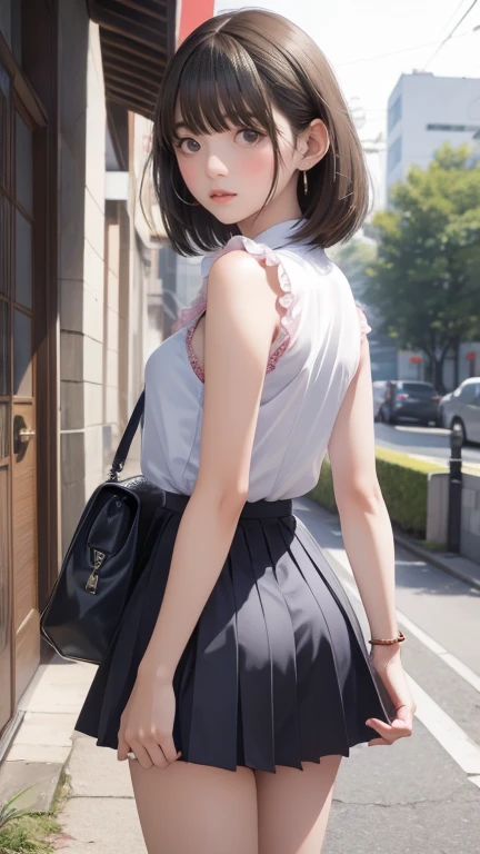 1girl, woman, beautiful, medium breasts, flirtatious look, high res, (1girl eyes looking at viewer:1.55), Plain costumes, Simple Background, Emphasis on the chest, White outfit, whole body, cute face, beautiful face, nipple, light smile, (skirt lift:1.2), skirt lift pov, constricted waist, blush, shy, panties, underwear, 25 years old woman, skirt lift, flipped my skirt, photorealistic, (bokeh), photorealistic, depth of field, best quality, anatomically correct, super detail, textured skin, UHD, 8k