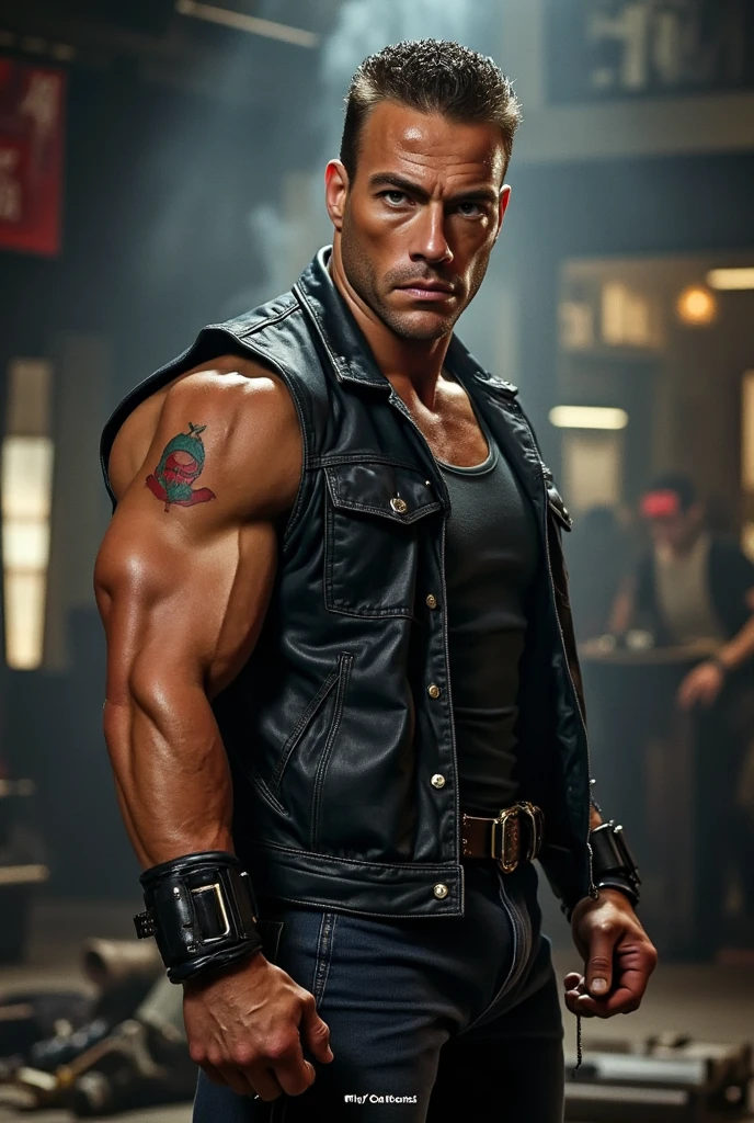 Randy Orton zombie, tattoo arms, muscle strong body, as villain, Rko randy Orton, zombie Randy Orton, full body, full body view