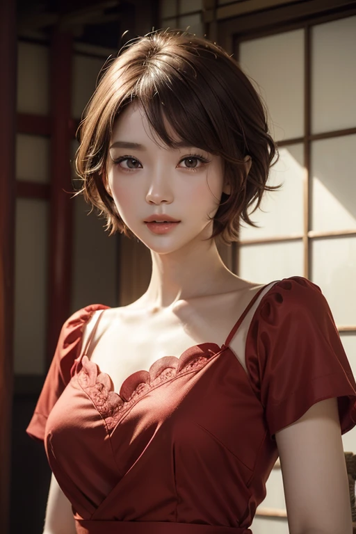 144
(20 year old woman,Are standing), (surreal), (High resolution), ((beautiful hairstyle 46)), ((short hair:1.46)), (gentle smile), (breasted:1.1), (lipstick)