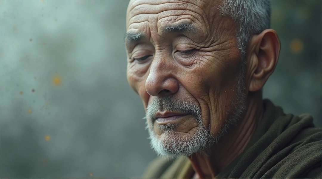 (masterpiece, photorealistic, raw,:1.4), (extremely intricate:1.2), close up, cinematic light, sidelighting, ultra high res, best shadow, RAW, upper body,a close up shot photo of a Vietnamese old man, wearing a thick fur coat, sitting by the camp fire in the middle of the night