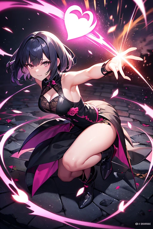 cute,Purple full body black tights,Cat-eared lady,Orcs have purple tails all over their bodies,fighting sword