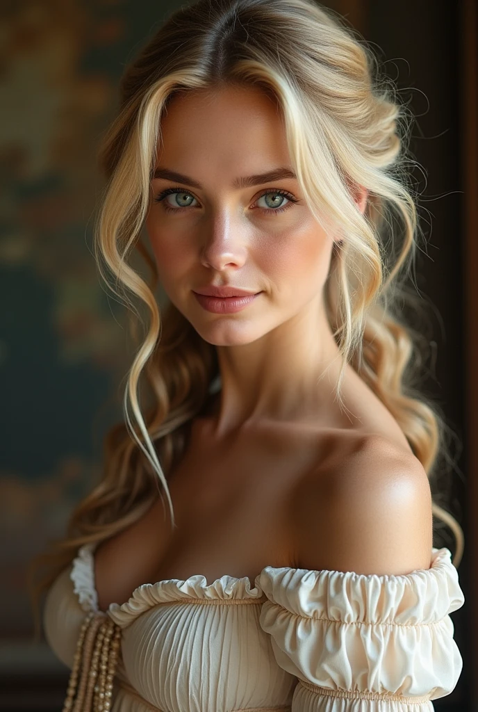 (((Fisheye 5mm lens, extreme closeup high angle shot ))) of an ultra hot orgeous European blonde woman, age 23, bun and wavy hair. 
she's a  men magazine model. She has a subtle smile and flirts with the camera. 
( she's standing upright at night in a French garden of a 18th century French castle, wearing a 18th century French countess dress:1.2), ((starry night, candles))
perfect eyes, perfect hands, perfect body, perfect hair, perfect breast, hair behind ear, blurry foreground, UHD, retina, masterpiece, accurate, anatomically correct, textured skin, super detail, high details, high quality, award winning, best quality, highres, 16k, 8k,
