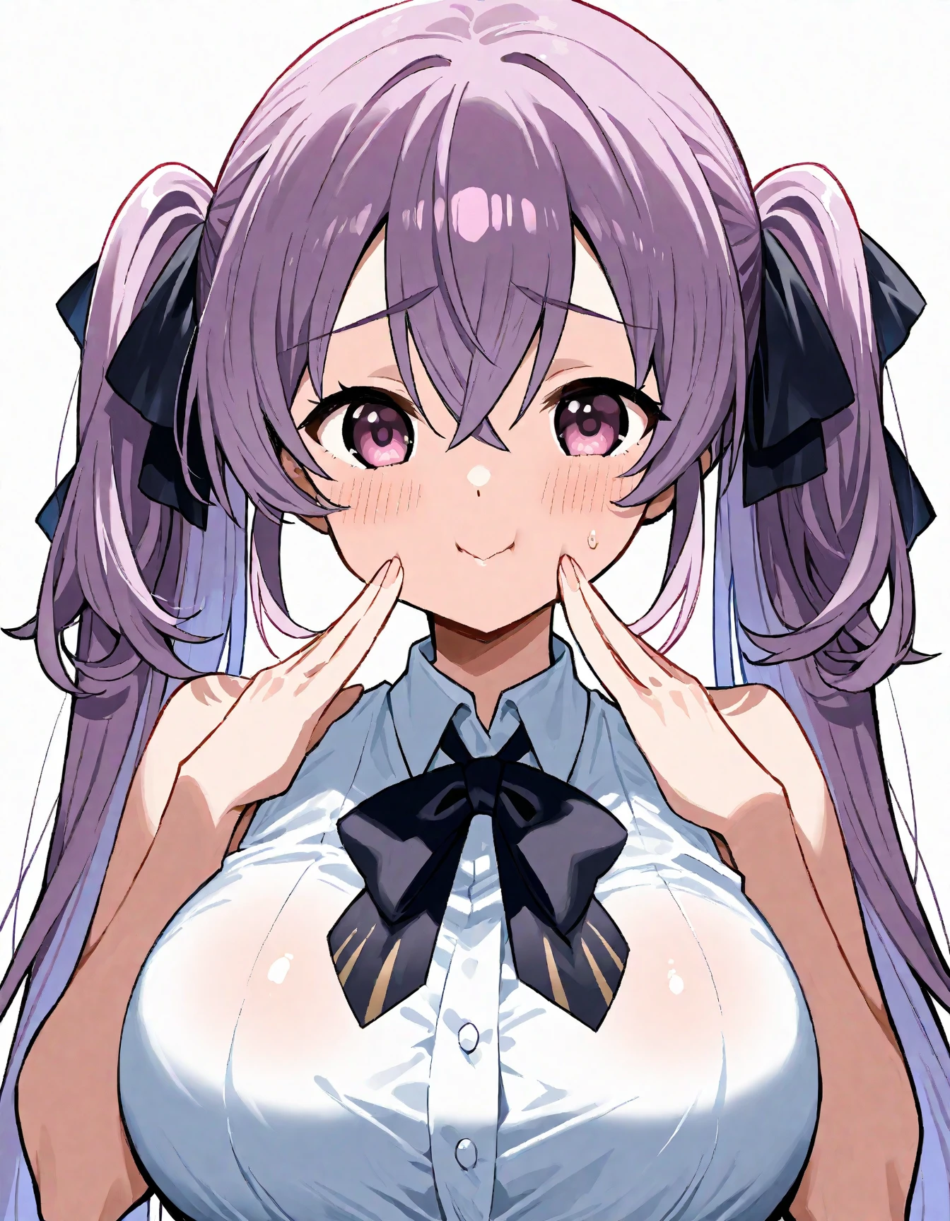 Browsing Caution,Sweat,white breath,1 male,Large areola,White steam,Front view,Heart Eyes,Houshou Marine,Twin tails,Titty fuck,Drooling,Chest grab,((Shake your body)),Cum on my chest,Cum on face,Bunny costume