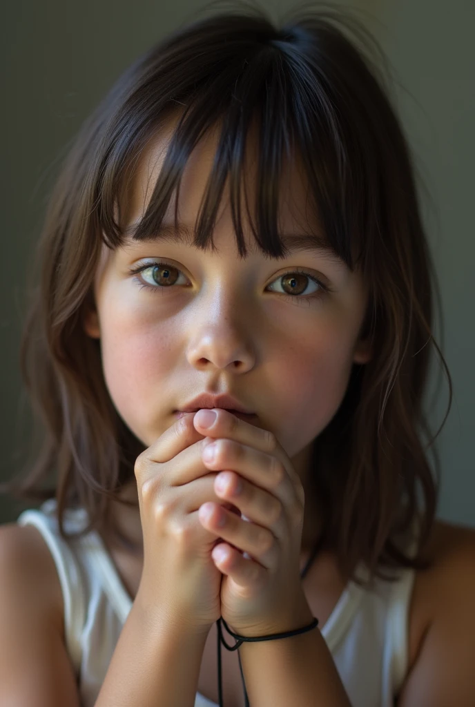 photorealistic image of {hands covering a girl's eyes, intricate detailed, skin pores} high res, best quality