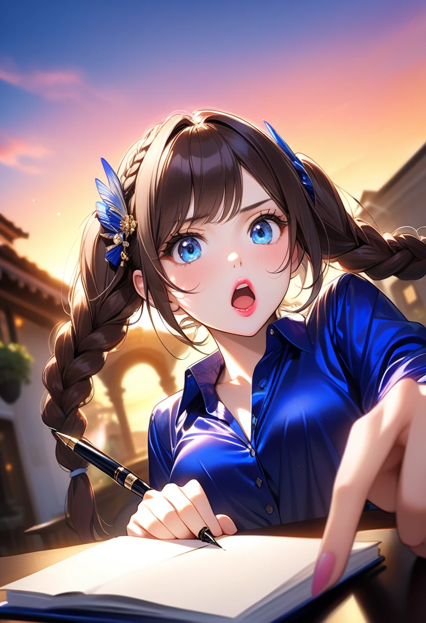 Browsing Caution, {Highest quality}, {so beautiful}, {Very detailedな}, {Best illustrations},,(Highest quality, 8k, masterpiece:1.3,beautiful girl), (Very detailed)Glowing Skin,(((Long Hair,ponytail,Blue Ribbon,Beautiful Hair))),(Perfect Anatomy, Anatomically cまたはrect, Very detailed肌),((Golden Eyes,Droopy eyes,Narrow eyes,rather thick eyebrows:1.2)),((Perfect Fingers,Five Fingers)), Mole under the eye,Double teeth,Big Breasts,Big Ass,high school girl,Very smiling,((Track and field uniforms:1.2,)),((Athletics Stadium)),(((Natural Makeup))),Sweating all over the body, Blowjob,Cum in mouth,Overflowing semen