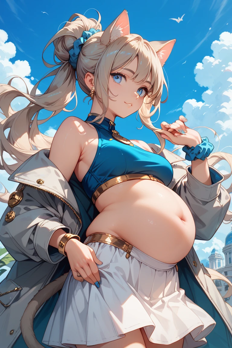 fat, big, belly, overweight, lumine genshin impact