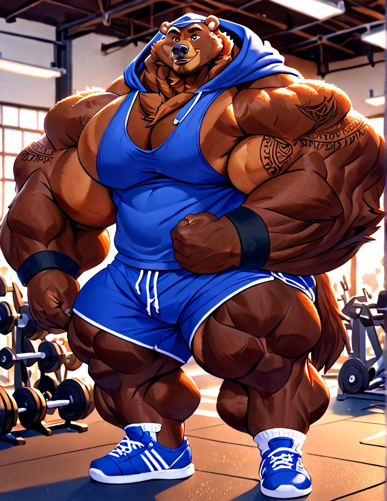 solo, 1boy, perfect anatomy, perfect proportion, smile, grinning, big eyes, happy. Bulging muscle:1.2, Huge Muscular Old man with short hair ,(white shorts), view from side, pectoral, thick arms, huge pectoral, wide pectoral, white hair, white beards, simple background, masterpiece, semirealistic:1.2, high detailed, 8k, high resolution, perfect center, full view. ((really big muscle, massive muscular, thick arms, wide pectoral, super huge muscle, hyper muscular, over sized muscle, huge arms, big arms, huge pectoral)), shoes