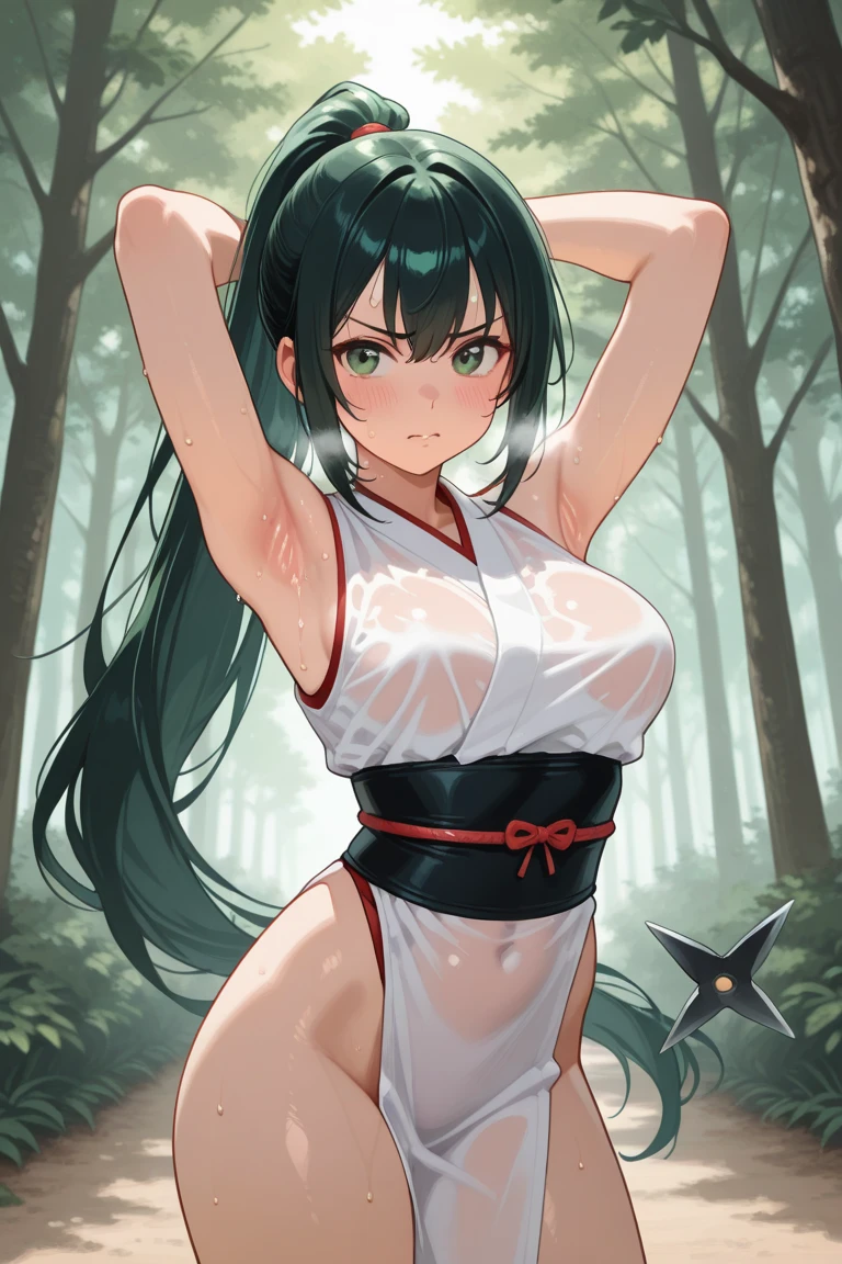 masterpiece, best quality, 1girl, humannezuko, light smile,（tmasterpiece，best qualtiy：1.2），oil painted，huge tit，Light green bra，Sit Pose，opening legs，