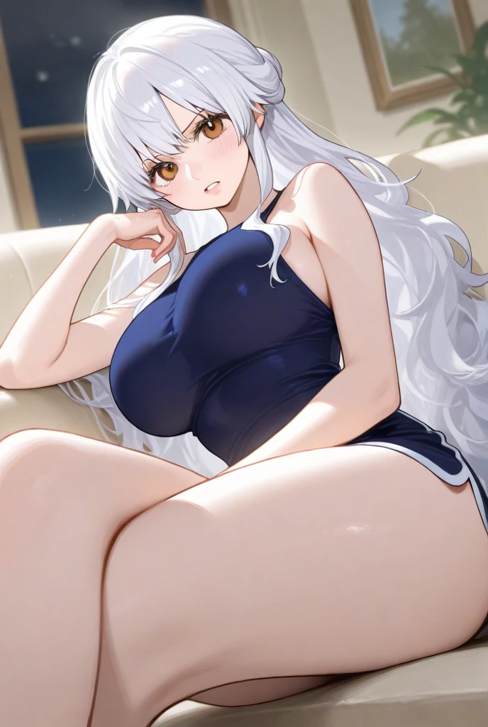 masterpiece, best quality, masterpiece,best quality,official art,extremely detailed CG unity 8k wallpaper, , ,( mesugaki), platinum blonde hair, hime_cut, cute face, laughing, huge breasts, blue eyes, bikini,bodystocking,huge ass, uwabaki, on stomach,ass focus