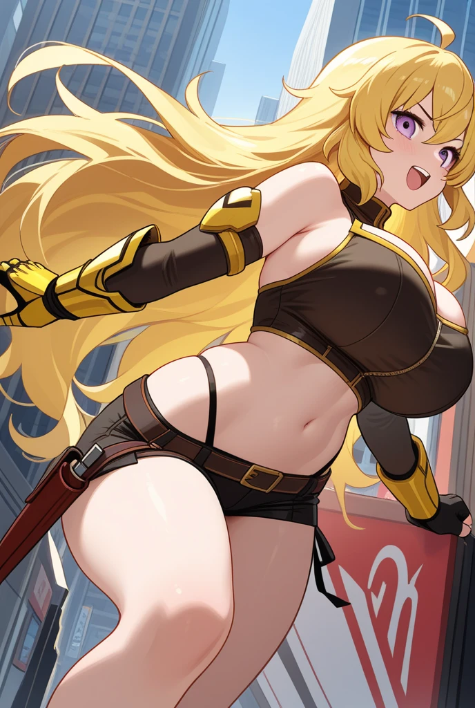 , 1girl,a beautiful fashion model ,(masterpiece, official art, best quality) (blue eyes) shiny hair, long bob, blonde hair with blonde streaks in hair, ponytail, full lips, upturned nose, big , stripping, elegant makeup, exhibitionism, naked in public, , slim thighs, toned body, shiny skin, sexy pose, blue eyes, (((arrogant, flirty)))), narrow hips, wearing high hip thong and see-through top, , ((girl wearing cyber punk outfit, embarrassed)), gold hoop earrings, pink eyeshadow, thong, cute face, gym,, (((tan skin))), tanned, hat