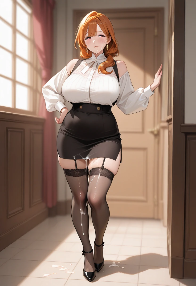 Full Body Look with thick legs and thighs, curves and fat 55 year old. standing in the bedroom. Linggeri dress that comes off and without buttons. Collarless is very tempting. without motive. The view of all the people with thick legs and thighs was exposed. Volume giant, very large, and extreme, Panties floored very deep, no glasses, sexy ensemble, no stockings and high heels, very curvaceous figure, Pantyhose ,Full Body Look with thick legs and thighs 55 years old