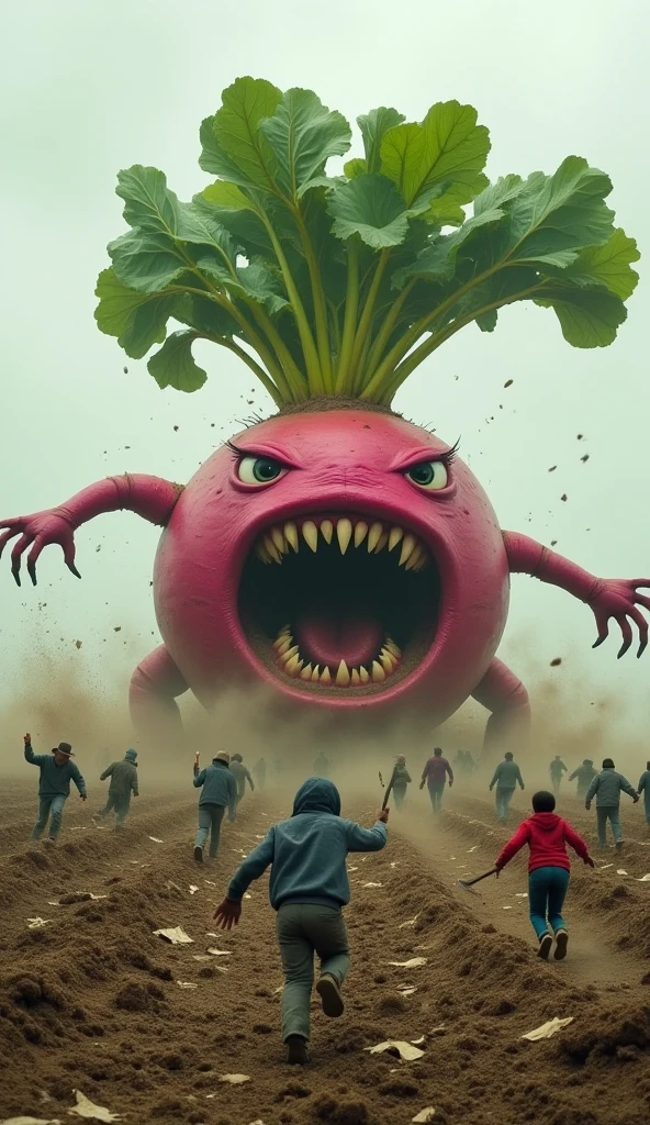 a villainous broccoli fighting a superhero sausage
