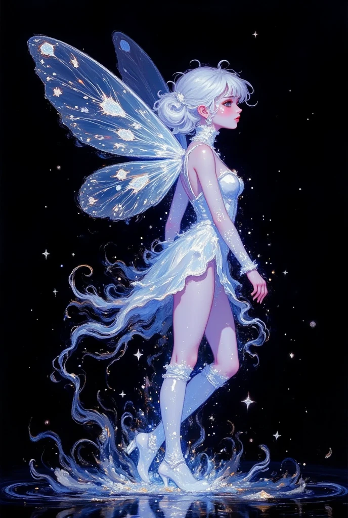 Mesmerizing Entity An emotional illustration of a mesmerizing fairy composed entirely of ...