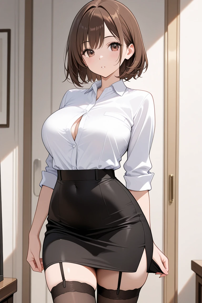 (masterpiece:1.2, Highest quality), (practical, photopractical:1.4), High quality illustrations, (Natural Side Light, Cinema Lighting), Surrealism,
View your viewers, 1 female, 40 years old, Perfect Face, Glowing Skin,
(short hair, Straight hair), Brown eyes, Long eyelashes, (Large Breasts, Attractive thighs)
Beautiful Hair, Beautiful Face, Attention to detail, Beautiful body, Beautiful breasts, Beautiful thighs, Beautiful legs, Beautiful fingers,
(Wearing a blouse with a random color and a short skirt.),
(Beautiful views), night, (street:1.2), walk, Sexy pose, (Charming smile, Open your lips slightly)