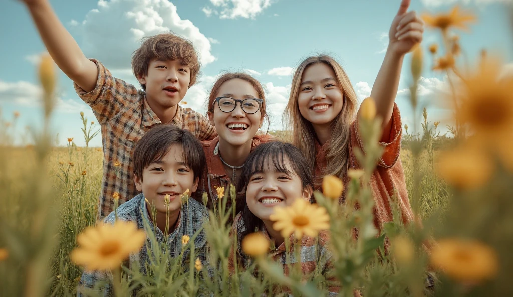 there is a group of people sitting on the grass together, energia Solar, rooftop painéis Solares, Solar, energia Solared, family photo, happy family, painéis Solares, family friendly, family portrait, shutter, leisure, beginner, inspirational, family, powerful detail, subtitles, clean energy, Rapier, renewable energy, Inspiration, accurately portrayed, lindo dia enSolarado, shadowed