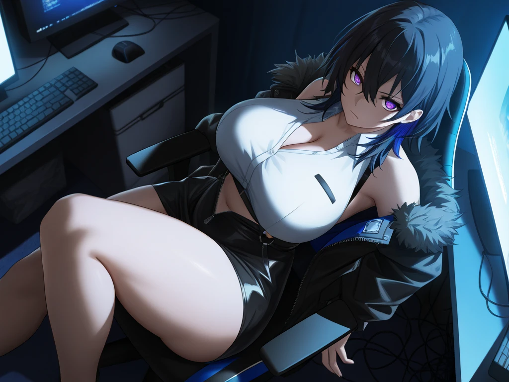 1female,,Slim,熟妇,mium cleavats Thin wenderlegs,Pornographic exposureHoshino Ai, symbol-shaped pupils, star-shaped pupils, purple eyes, sparkling eyes,(white fur coat, spacesuit, stocking, garter belt, purple high heels), looking at viewer,(Background: outer space, in the spaceship,(((sexy pose, laying on the ch))),Sweat profusely,drenched all over the body,seen from the front, hair straight, mostly cloudy sky,(((tmasterpiece),(Very detailed CG unity 8K wallpaper),best qualtiy,cinmatic lighting,detailed back ground,beatiful detailed eyes,Bright pupils,(Very fine and beautiful),(Beautiful and detailed eye description),ultra - detailed,tmasterpiece,)),facing at camera,(Full body photo),Show shoes,A high resolution,ultra - detailed),revealing breasts, Bulge,legs are open,sexy,Flushed complexion,Open-mouthedontage,full body, (nsfw:1.5), Squatting and spreading crotch、BDSM、Crab crotch with crotch spread、tipng、Sex Expressions、((a large amount of cloudy uid drips from the )), wet all body((spread legs (Drenched body)) white milk spill,ace)), blushing face, show boobs, show breasts,