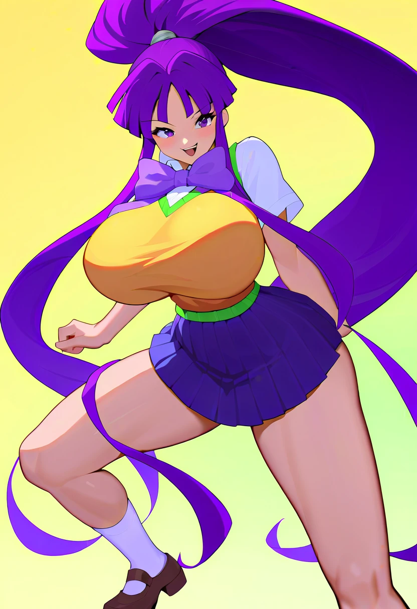 Fraction_9,Fraction_8_direction_7_direction_6_direction_5_direction_4_up,Green short hair,Green Eyes,Tie a bow at the back of your head,Purple and sailor collar,Striped sailor suit,Blue pleated skirt,White socks,leather shoes,Bean eyebrows,Wide hips,Thick thighs,Huge breasts,Huge ass,There is a bow at the back of the hair,Hair between the eyes,Sexy,Cute girl,Green Hair,eternal,positive image,rest,stocking,fat,long sleeve clothes,Purple striped clothes,Nipple protrusion,Smooth skin, Perfect skin, delete,