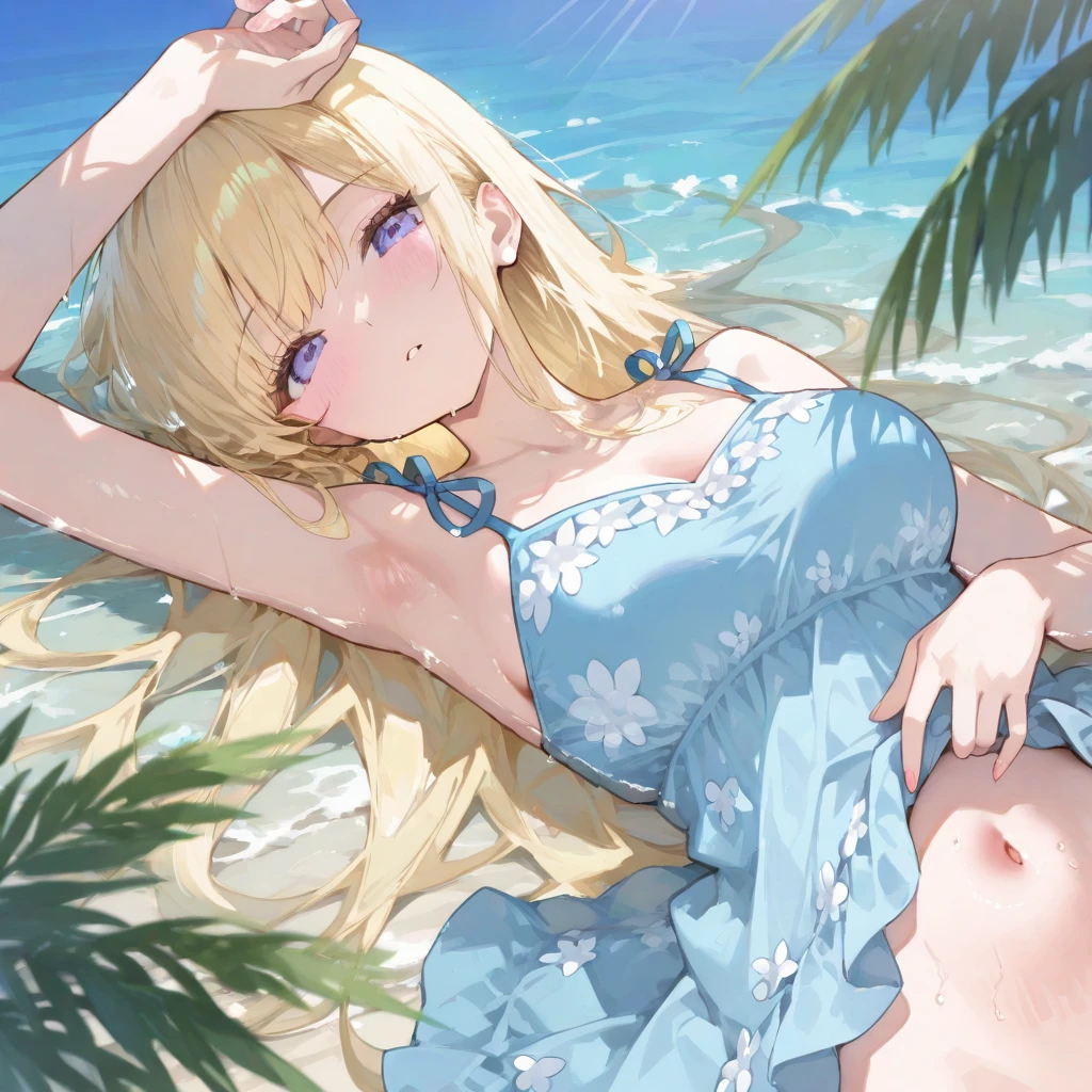 (masterpiece,best quality, detailed,hires:1.4),1girl,16yo,(solo:1.4),on the beach,sea,fine sky,day,all fours,BREAK,detailed long hair,detailed face,detailed shining eyes,bloom,glowing,shine skin,white super small micro bikini,(huge breasts:1.4),(cleavage,under boob,side boob:1.4),(happy:1.4),blush,cowboy shot,from below,back,butt,(feet are outside the viewer:1.4),
