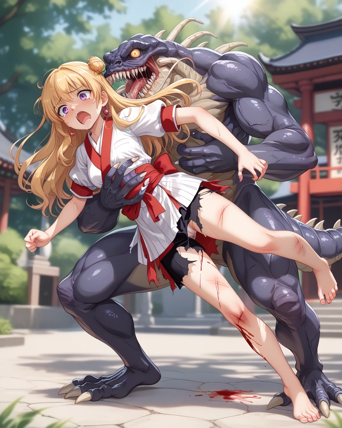 8k、(The real picture)、Very detailed、masterpiece、photograph、Best image quality、最high quality、Asuna, (Sword Art Online- Yuuki Asuna,Torn Costume:1.2),Long Hair, Light brown hair, Hair between the eyes, Side Lock, Purple eyes, Looking at the audience, city, Dark Sky, cloud,Browsing Caution,(High resolution, high quality:1.1), Intricate details, Cinema Lighting, 1 Girl, (One 40-year-old male mafia member, penis:1.4), blush,Embarrassing),((1 female,Sexする:1.6)),Man hugging female waist,Browsing Caution, ((Rope Restraints)),((shibari:1.1))bondage,((Creampie:1.4)),(((たくさんのモンスターとSex:1.7))),(((Big Breasts:1.4))),((Big Ass:1.4)),Perfect lighting,Perfect body,Random facial expressions,(((Sex:1.7))),Red Skirt、Red lipstick、((Bukkake:1.3)),(((Blowjob:1.3))),(((アナルSex:1.4)),立ちバックSex,Lots of beasts