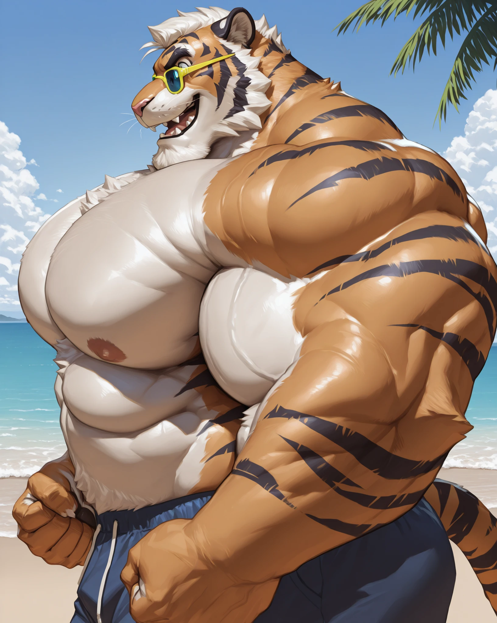 Tall__muscular_shark_yiff Nika_sharkeh exta_muscular sweat_body slight_belly full_breasts female_futa futa_penis futa_masturbation cum horny_face public_hair yellow_eyes solo Masterpiece best_quality absurdres highly_detailed cleanly_drawn_eyes anthro_only by_pixelsketcher, claws feets nude hazy waterpark_palace