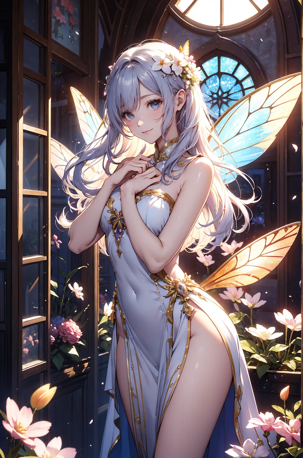 最high quality、1 beautiful woman,elf ( back shot ))、Seen from behind、Beautiful back、Butt、、Wet、Beautiful groin、detailed groin、、Blushing、親しいsmile、Ecstasy、Beautiful thighs、Filled with roses、Lots of roses、、 A magnificent fairy world、flower fractal fine art、Fill the screen with flowers、Bigger on the screen、Beautiful Eyes、、Fairy tale、Märchen Beautiful Eyes,High-definition depiction, Realistic, 8k, Unity, , light smile, Beautifully and vividly drawn, , Beautiful, beautiful, clear skin、sexly see-through bodystocking ,sexly 、Ecstasy、 Raise your arms behind your head, Romanticism,mosquito。 The most beautiful form of chaos, Mr..々Farbe, Intertwined flowers, P article,Magical gentle light,smile,sexy,image quality、masterpiece、Beautiful Face、Super beautiful woman((Big breasted 22 year old office lady、Bust 100,Beautiful long ironed hair、Silver Hair、height: 165cm。、sexy、Esbian、high quality、、Visual Arts、最high quality、1 woman NP: Worst quality ,Flower fractal art、、Beautiful radiance,High-definition depiction, Realistic, 8k, Unity, , light smile, Beautifully and vividly drawn, , Beautiful, beautiful, clear skin、sexly ((、see-through underwear,))Countless rays of light pouring down, Swirling Light, , Raise one arm above your head, Intense light is emitted from the magic flower circle in front of the girl. Romanticism,: The most beautiful form of chaos, Mr..々Farbe, Intertwined flowers, Particle,magical gentle light,smile,sexly,image quality、masterpiece、Beautiful Face、Super beautiful elf woman((Big breasted ,Beautiful 、sexly、Esbian、、high quality、Visual art、Written boundary depth、、elf Ears、、universe、Happy smile、、、elegant、ticker beautiful decorative、、magic、、Beautiful bed、A kind smile、wonderful、Fluttering petals、、Cultivate fantasy、、Mystery light Lots of flowers、、art、art,mystery,Ultra-high resolution,atmosphere 最high quality、