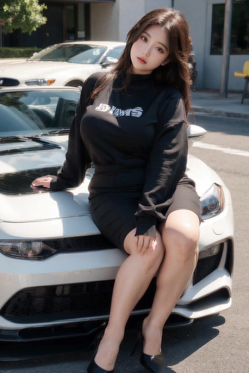 8k, RAW photo, best quality, ultra high res, photorealistic, realistic photo of ebony girl, fit ebony, 18 years old, standing by the car, wearing minidress, (minidress), beautiful, detailed face, detailed, highres, realistic, photorealistic, full body picture, (extremely detailed CG unity 8k wallpaper), photo of the most beautiful artwork in the world, professional majestic, 8k uhd, dslr, bright lighting, high quality, film grain, Fujifilm XT3 sharp focus, f 5.6, High Detail, Sharp focus, dramatic, (natural bright light)