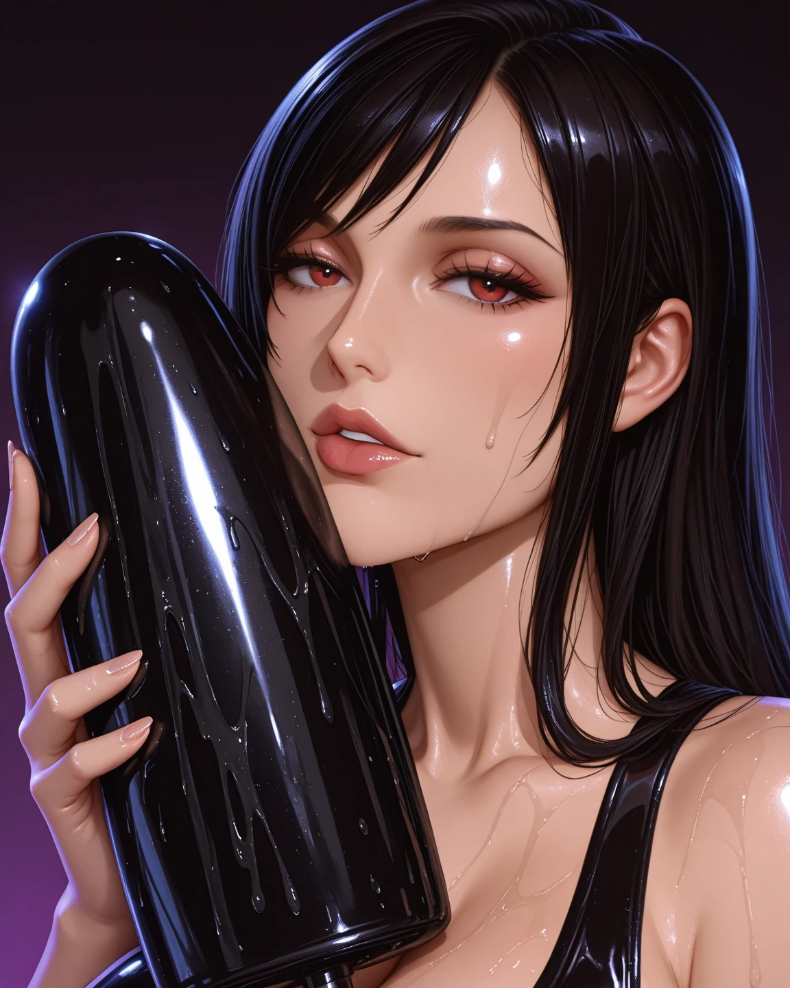 ((masterpiece))anime style, ((best quality)), (detailed), perfect, solo, goth girl , gorgeous woman fully naked, luscious lips, long hair, huge breast, deep cleavage, huge oiled big ass, sexy, sucking cock, cameltoe, black lipstick, and makeup goth, white skin, sucking cock position, showing asshole with tongue, waiting for black men with huge black cock, ((naked)), anime style, sucking deep, sucking cock, black cock, bkack men, sucking cock, saliva, a lot of saliva on cock,