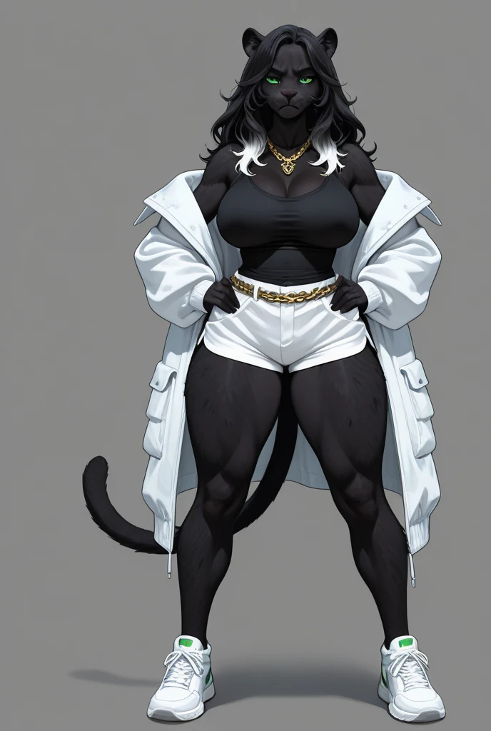 (masterpiece, best quality), close up, battle pose, sword, Anime style, detailed, sexy Blake, highly detailed, intricate, professional art, digital art, 20k, blake belladonna (dark-skin:1.7), portrait, sexy woman, (dragonball complex background:1.35), namek, big ass, black hair, long hair, blunt bangs, lipstick, (purple makeup:1.1), black eyeshadow, detailed hair, ultra detailed face, ((cat ears)), (saiyan tail), anime eyes, (yellow irises: 1.1), detailed eyes, perfect face, (african woman: 1.7), (very dark-skinned female: 1.7), (tail:0), (japanese street clothes:0.6), (hip vent:1.3), (bridal gauntlets:1.1), shrug (clothing), (slightly transparent clothes:1.2), (young female, 16 years old:1.1), Large Breasts, cleavage, (fit body: 1.1) Black and white outfit. White jacket. Tight black pants, thong, Black laced bra. Solo