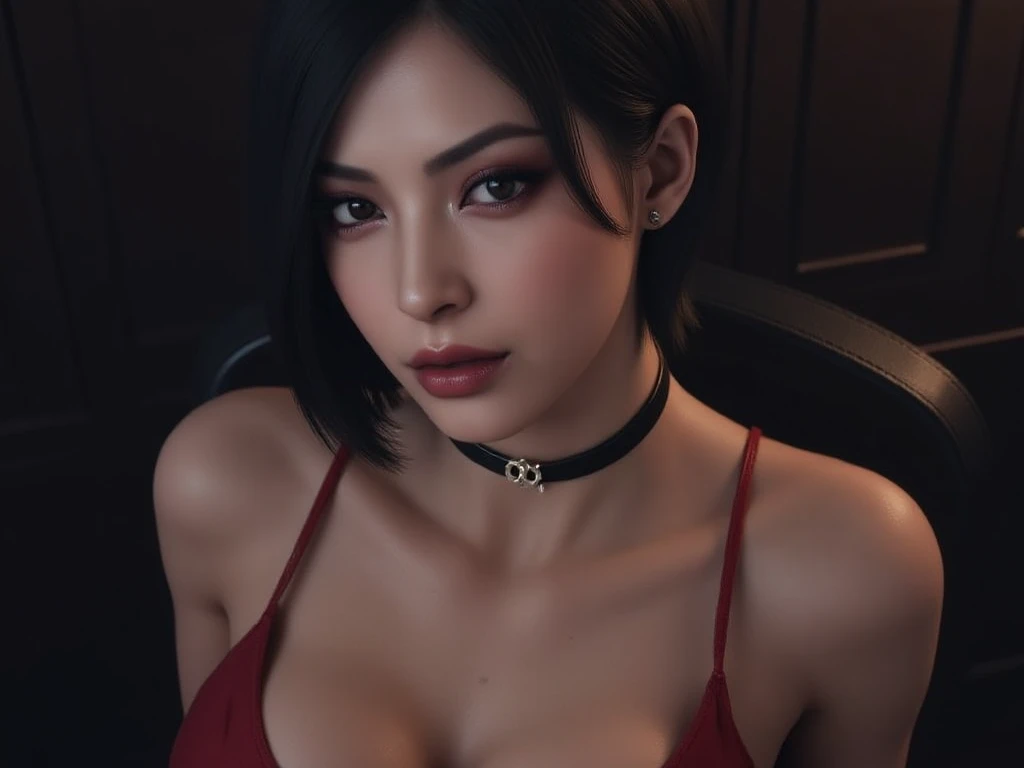 sexy pose, night, latina, face, sweaty, full lust expression, ((((masterpiece)))), ((highest quality)), ((complex details)), (surreal)), absurd resolution,, mature woman, point of view, very detailed, illustration, ((((1girl))), (((big)), perfect hands, detailed fingers, beautiful detailed eyes, short hair, brown eyes, name tag, CEO, cleavage, iridescent see-through dress, black choker, earrings, stockings, detailed background, perfect eyes, seductive eyes, frontal viewer, man-inviting expression, nymphomaniac, perverted woman,