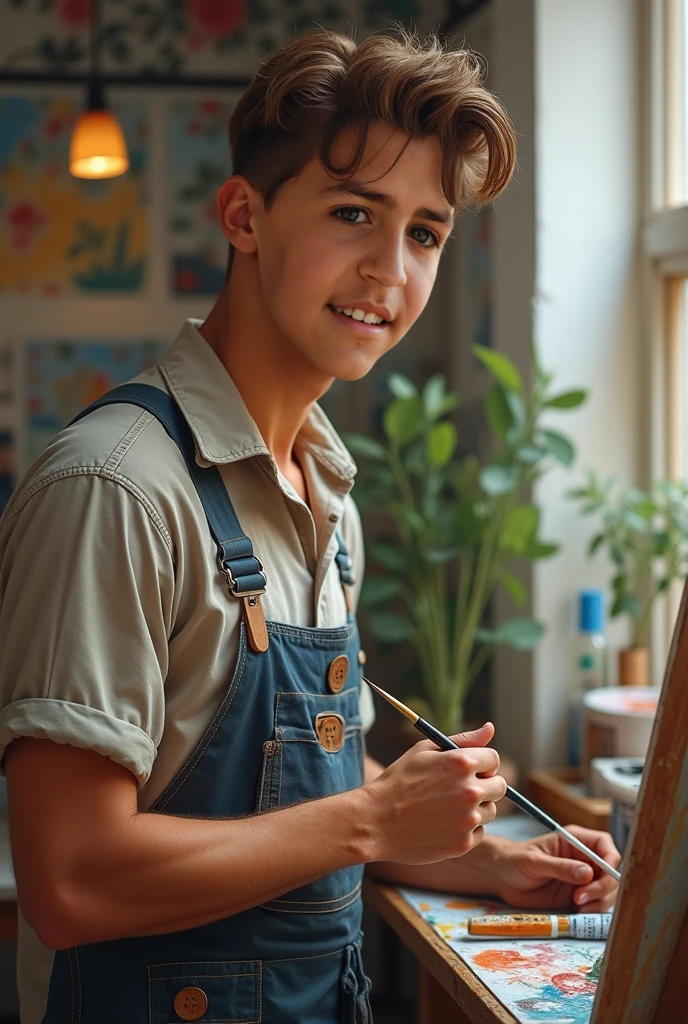 Boy at an art school