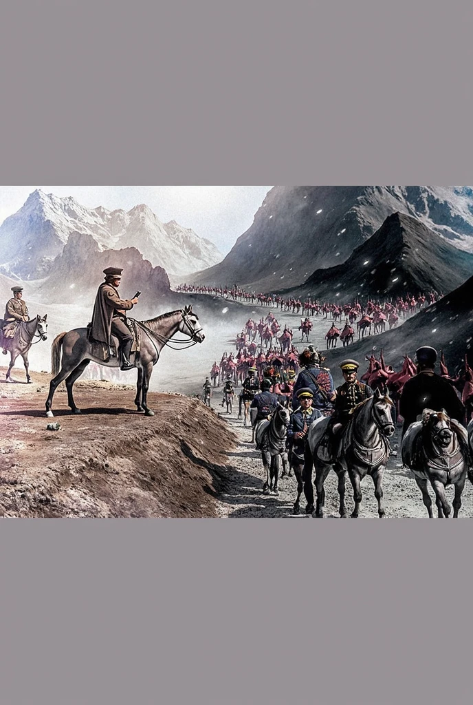 The general checks the road on a tablet