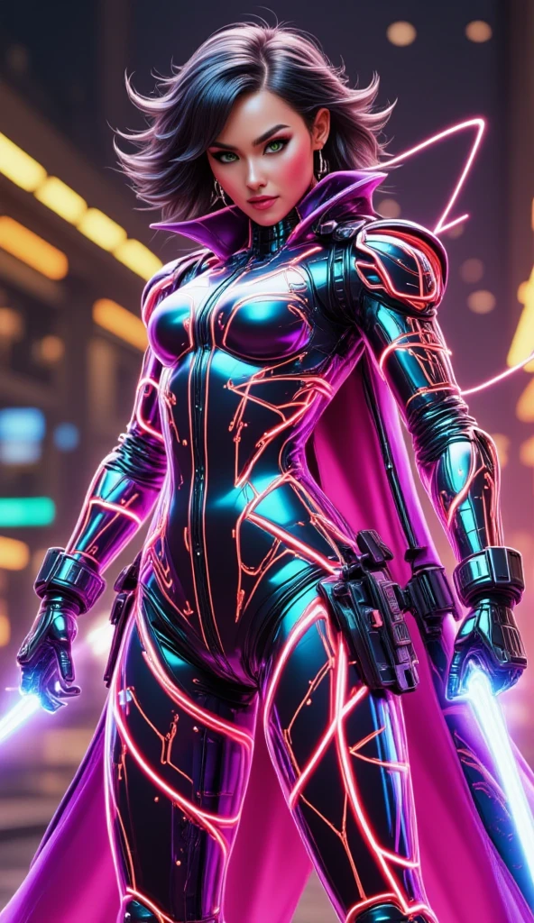 ((1girl/kamen Rider Shake/helmet with easy mask)), Unreal Engine 5/Mortal Kombat, anime style, full resolution/quality/sharpness/detail viewer, (no hair), breasts1giant, facing the viewer/staring, fighting position, clenched fists, in a futuristic city raining and thundering.