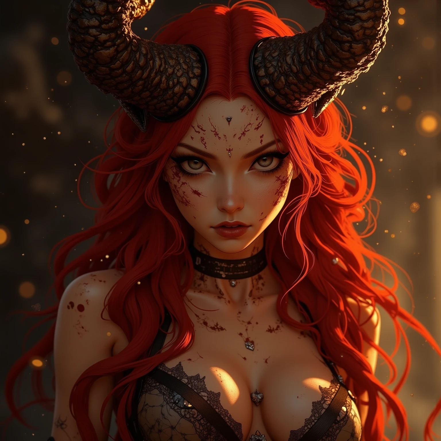 (1 female medusa-like mutant: 1.2), With a beautiful, enchanting face, this alien seduces us with her allure. Her captivating red eyes gleam brightly, reminiscent of burning embers. Her full body is unlike any human's, boasting a sexy, otherworldly form. No humans are present in this scene as she stands alone, her cells fused in a unique and intriguing extraterrestrial way.
(extraordinary beautiful nude photo:1.4), (glowing Garnet eyes:1.5), (sexy and glamorous:1.1), (coquettish expression:1.2), toned lean body, (muscular:1.2), (beautiful abs:1.5), beautiful nipples,  She has lots of iridescent translucent tentacles instead of her hair, pale skin, (white skin with prominent veins:1.3), moist skin,
Lots of iridescent translucent tentacles adorn her body, shimmering under the dramatic lighting. Her pale skin, with a hint of translucency, adds to her ethereal allure. This masterpiece, rendered in