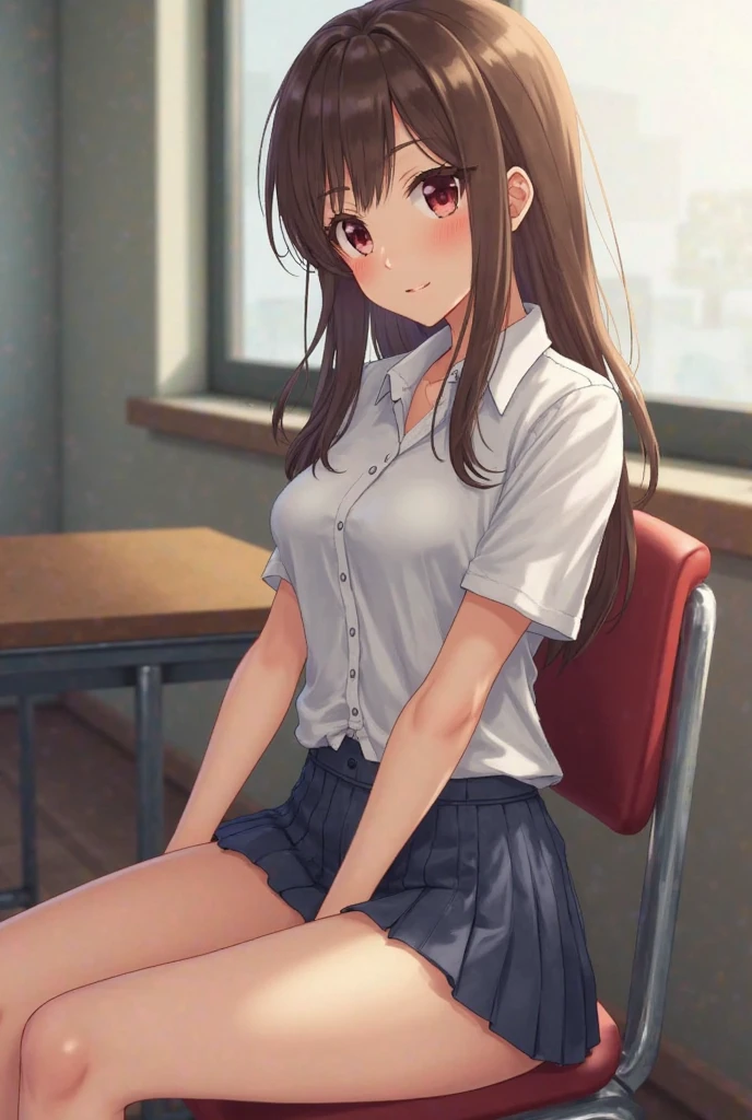 {{{beautiful}}}, amazing, (best quality:1.5), (masterpiece:1.5), extremely delicate and beautiful, intricate details, finely detailed, extremely detailed, beautifully detailed, ultra-detailed, (hyperdetailed:1.5), high resolution, (illustration), watercolor pencil, Clear line drawing, (ufotable style:1.1), ufotable screen cap, anime coloring, anime screencap, (latest picture), backlighting, dynamic angle, glow, depth of field, {{{body satisfaction}}}, (body with a good balance of style:1.5), (slender figure:1.5), perfect body, perfect hands, perfect feet, (two arms:1.3), (two legs:1.5), (five fingers each:1.3), (perfect joint:1.3), perfect joint movement, beautiful detailed eyes, (detailed eyes:1.5), finely detailed eyes, perfect anatomy, full dissection, perfect composition, correct limbs, balance and coordination in all things, realistic:0.5, precise fingers and hands, (finely drawn hair:1.5), {{{cheerful girl}}}, (brown hair:1.3), (semi-long hair:1.3), (straight hair:1.3), bangs, (yellow eyes:1.3), (medium breasts:1.3), (small-sized buttocks:1.3), {{{school}}}, (classroom:1.3), desks, chairs, windows, curtains, {{{school uniform}}}, (white collared shirt:1.5), white shirt, breast tent, (unbutton the top button of the shirt:1.5), (checkered pleated skirt:1.5), checked skirt, pleated skirt, {{{blush}}}, shy, (sweat:1.5), (teary eyes:1.7), (ecstasy:1.5), gasping face, (ecstasy face), (white liquid drips between her legs and down her thighs:1.5), {{{masturbation}}}, female masturbation, masturbating, fingering, (solo:1.5), self-love, self fondle, 1girl, clothed, (standing:1.5), (forward-bent posture1.3), lean forward,