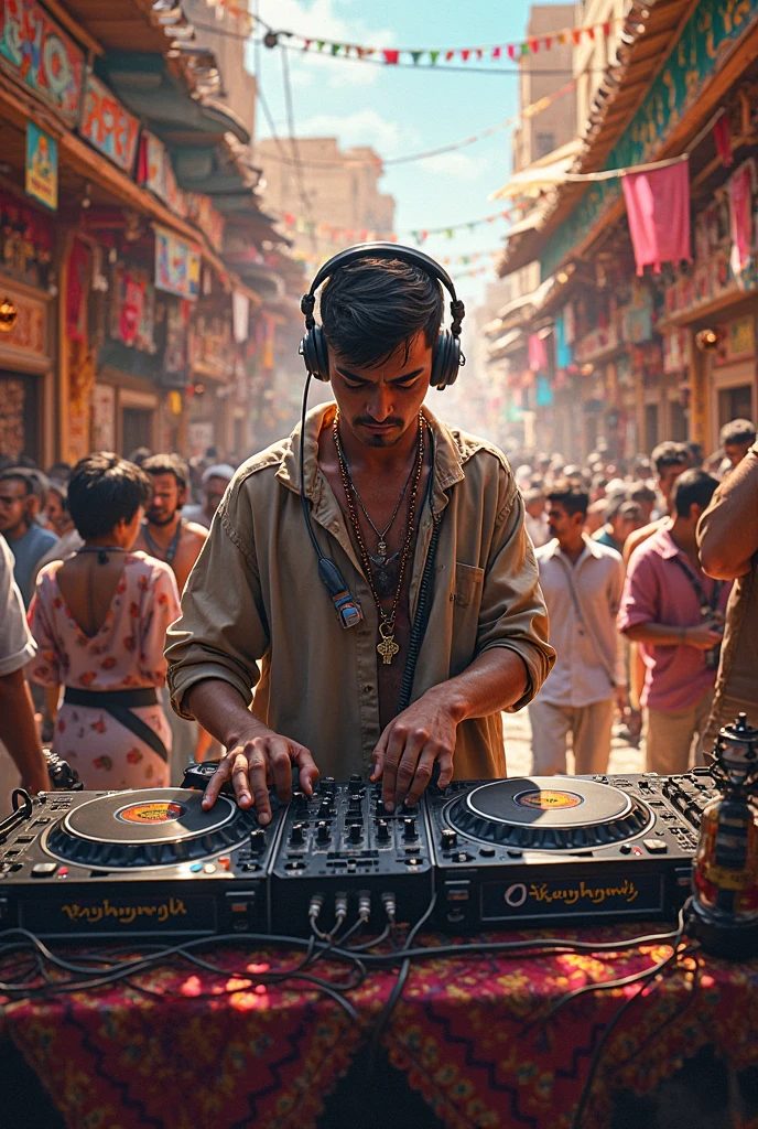 A boy playing Indian dj in pickup 