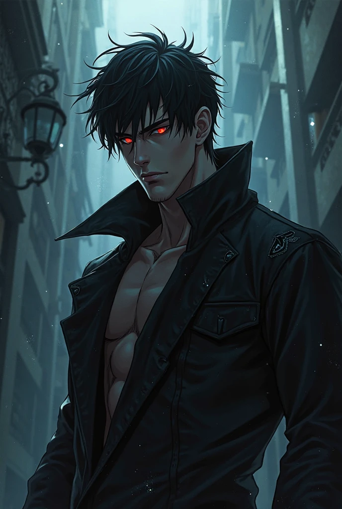 1 boy, Kaneki Fem, unbuttoned hoodie, dripping rain, Red and black color palette, detailed eyes and face, One, heterochromia, Black background, bang, red eyes black sclera, blue eyes normal sclera, black long ash hair, Menacing aura, dark atmosphere, mysterious atmosphere, Intense expression, urban setting, Smoke and shadows, haunting presence, stylish and edgy, ray tracing, perfect combination of light and dark, gaze, Captivating presence, smooth and sharp, Contrast of red and black, supernatural abilities suggested, Rain-drenched streets, atmosphere of danger, Mysterious personality, urban gothic aesthetic, Stormy weather, exciting and alluring, shade of blood red, smoky streets, thoughtful protagonist, stormy skies,(unbutton your pants),(Open the bottom zipper), (Best quality, 8K, A high resolution)