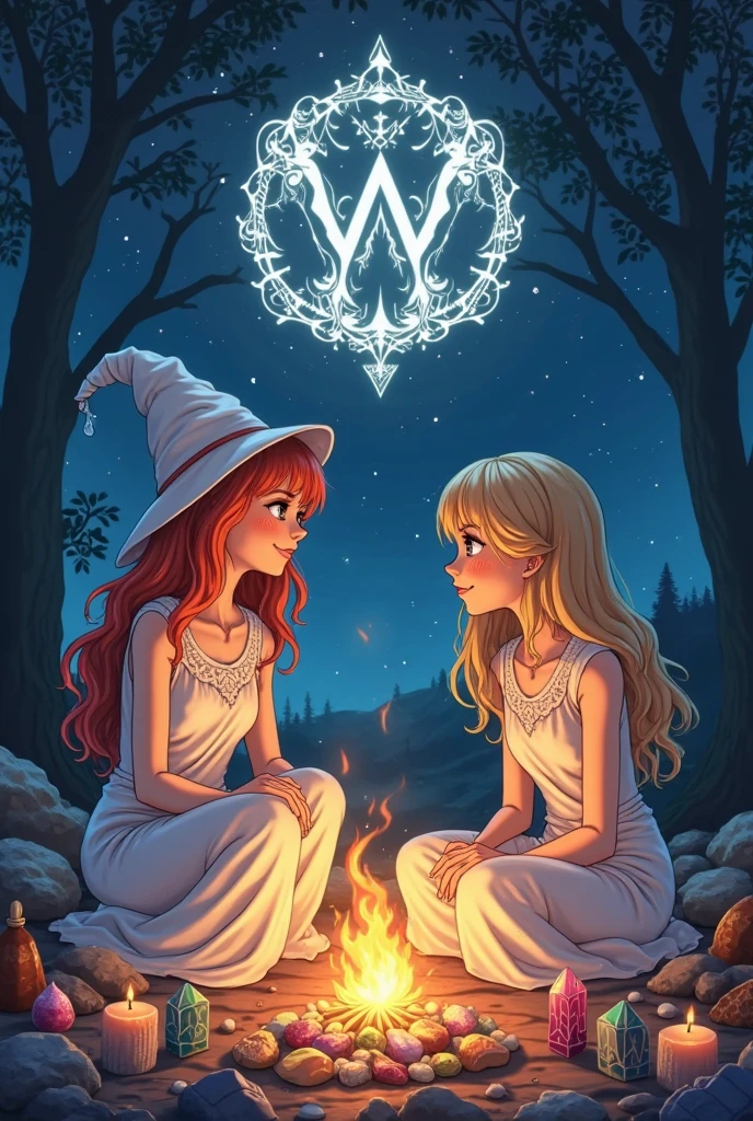 2D stylized image of artists at a park, reading, writing, painting, creating sculptures, friends, fun, inspirational, masterpiece, seen from above, many diverse people, different races and styles, fantastical looking, bird eye view, playing with fire, starry night, magical, making art