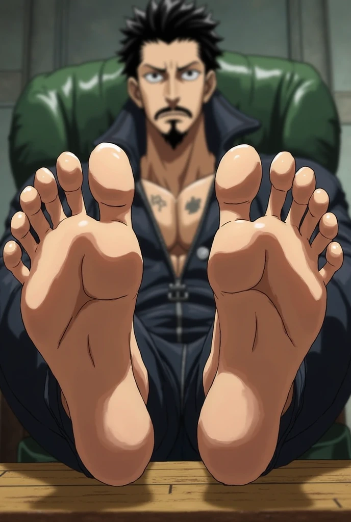 ,,Handsome muscular,Shirtless,Baldhead英俊男人微笑着双手背在背后,Feet tied to fallen logs,Wearing black and white striped clothes,Tickle the ribs,Feet tickled by hands prison background,Foot Focus,prisoner,Sweating on the soles of the feet,Baldhead