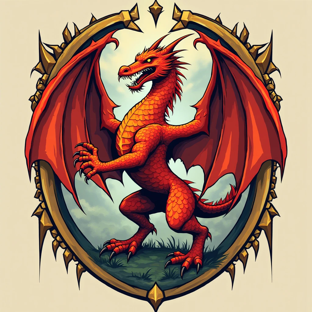 Make a dragon logo with the text of "the Kang family" In the middle, next to the flag of the Isle of Man