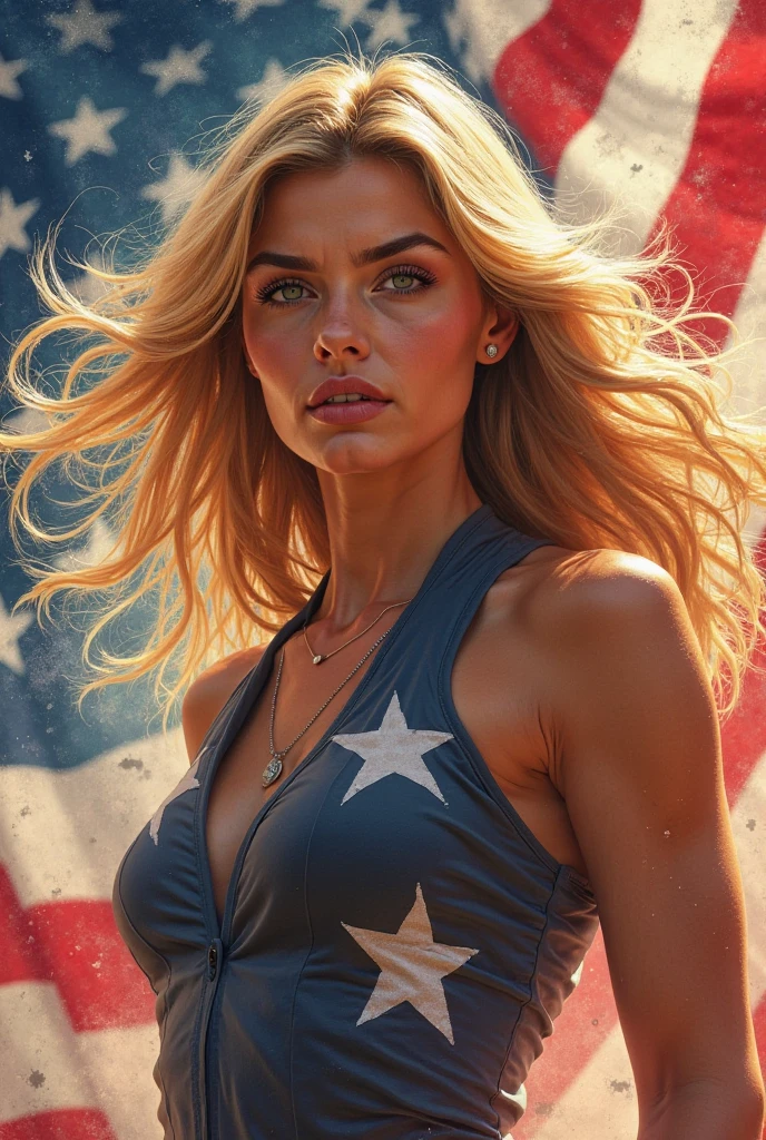 flag, <lora:Murica-v1:1>, bald eagle, (sharp focus:1.2), portrait, ((posing)), Detailed eyes, ((skindentation)), (bright studio lighting:1.2), depth of field, bokeh, 4K, HD