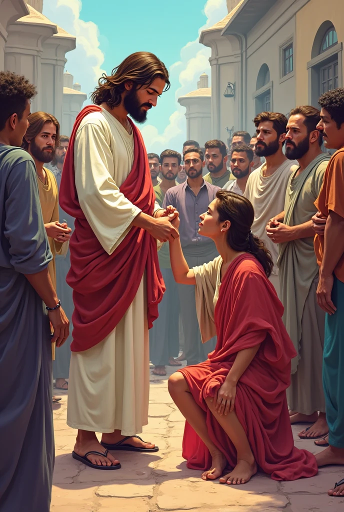Jesus forgive the adultery woman 