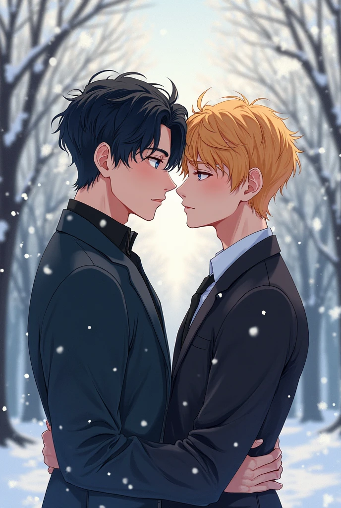 2male,gaycouple,yaoi man,Autumn skies, autumn scenery, loneliness, gusty winds, gay saying goodbye.