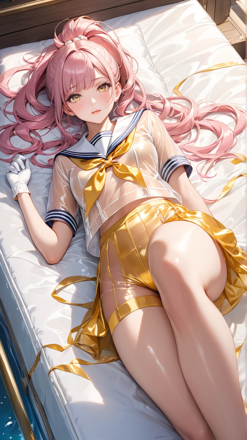 Sailor Chibi Moon spawning、Sailor Chibi Moon Costume、White leotard、opens legs、open one's legs、full of sweat、Wearing sweat、White liquid leaks from the crotch、((pee stain))、Eyes closed and distressed expression、top-quality、covered in cum、bulging belly、Large belly、The egg comes out of the vagina   、An egg comes out of the crotch、2 eggs、prison、