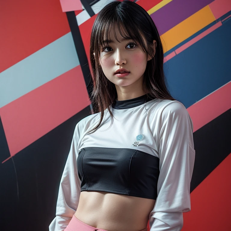 Crop top with Geometric Art, Bauhaus, con andy warhol