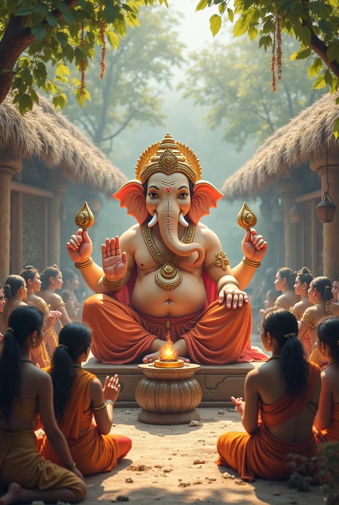 Lord Ganesh, leg near rat, near lord shiva, lord shakti